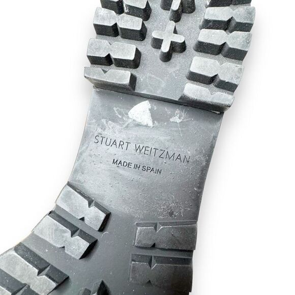 Stuart Weitzman Riley Bootie Moto Biker Light Chestnut Brown Suede Lug Women’s 7 - Picture 7 of 8